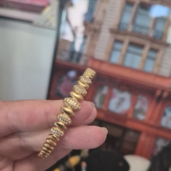 Jewelry - Gold-Tone Rhinestone Bangle